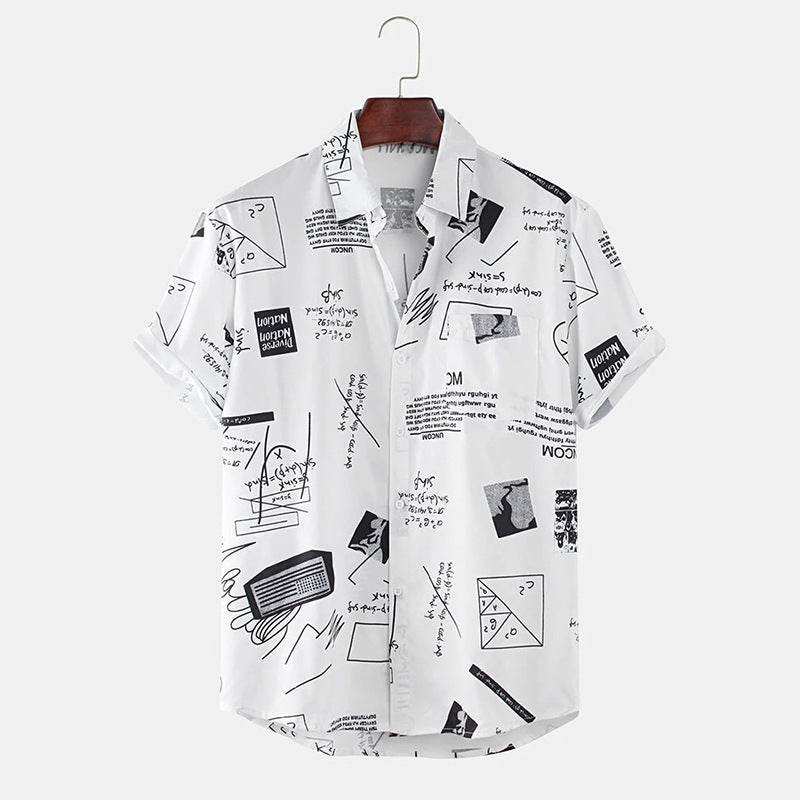 Italian Casual Shirt Graffiti Printed
