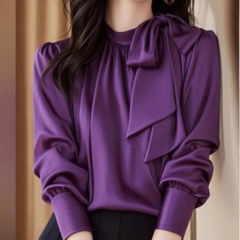 Italian Purple Satin Top